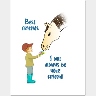 Boy and horse Best friendship Posters and Art